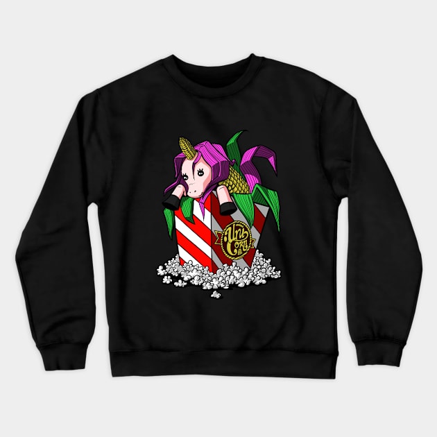 Popcorn Unicorn Crewneck Sweatshirt by underheaven